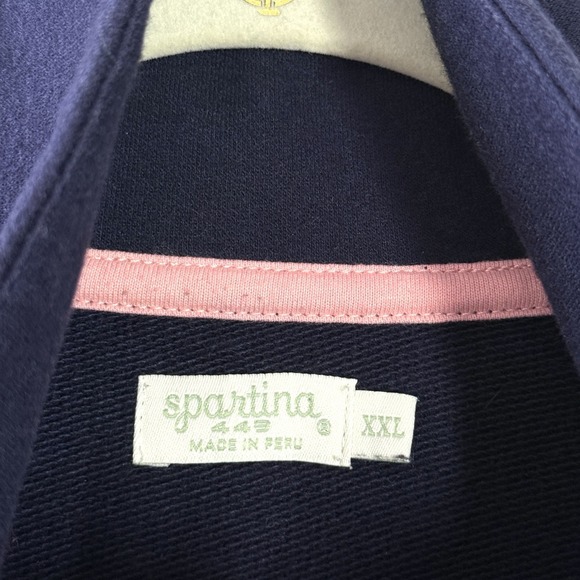 SPARTINA 449 Top Womens XXL 1/4 Zip Pullover Sweatshirt Contrast Stitch Resort - Picture 5 of 12
